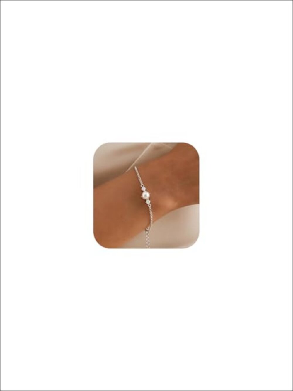 Dainty Silver Plated Link Bracelet Hand Chain Adjustable Women's Layering Charm